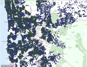 Map of shooters' locations
