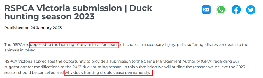 RSPCA submission statement